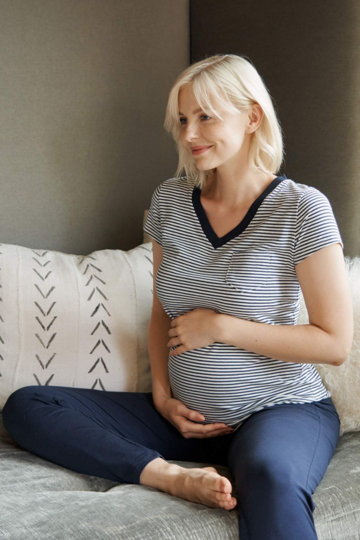 Striped Maternity Shirt in Organic Cotton