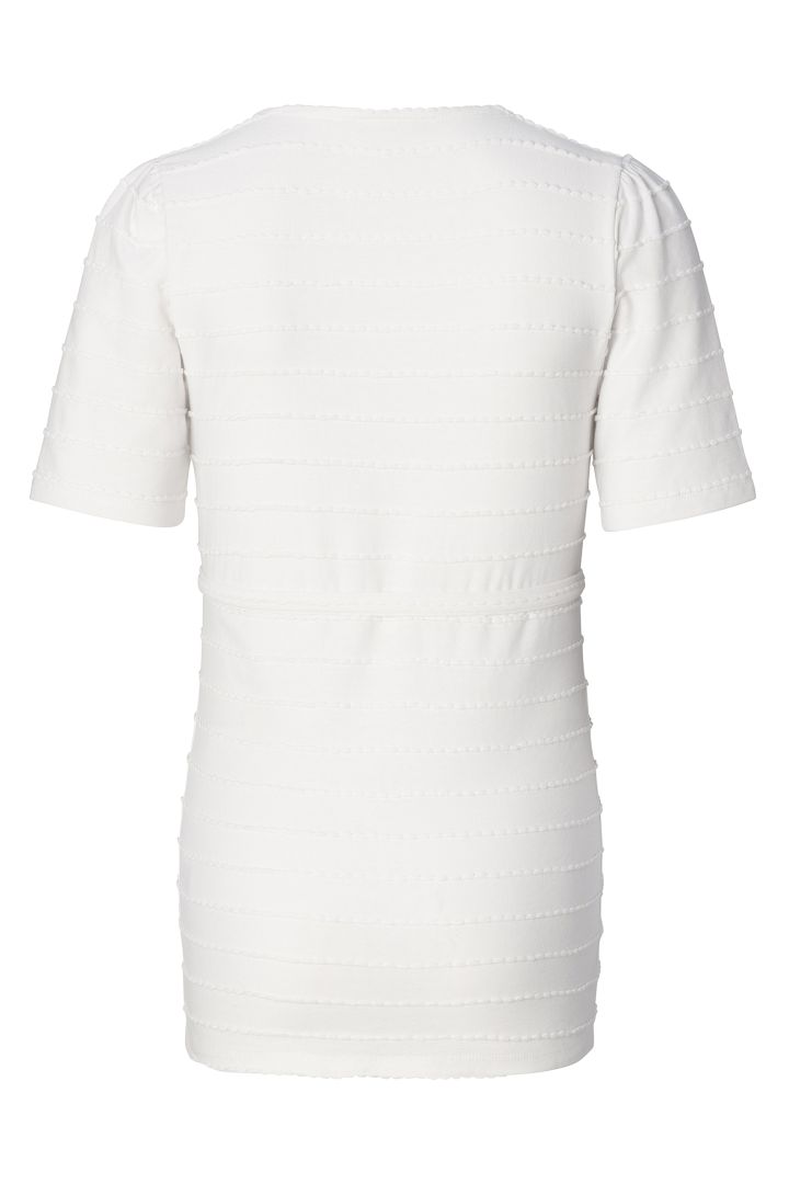 Umstands- und Stillshirt mit Bindegürtel weiß