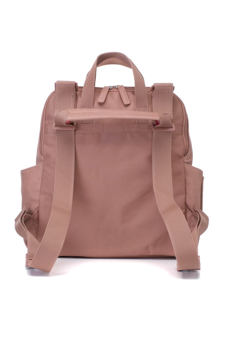Wickelrucksack aus veganem Kunstleder rosa