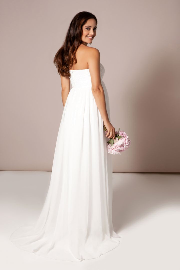 Bandeau Umstandsbrautrobe weiß