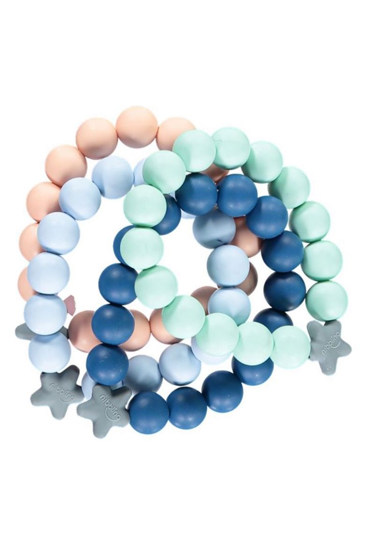 Baby Zahnungs-Armband für Mama mit Silikonperlen mint