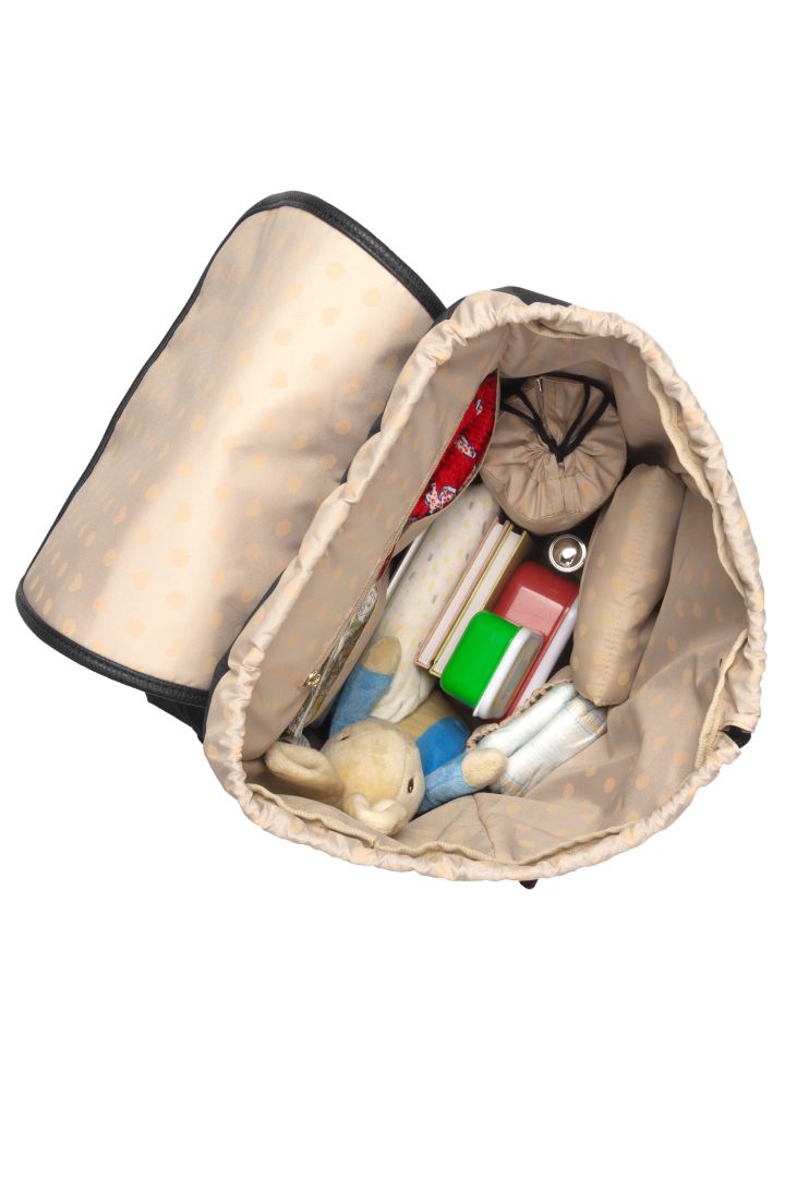 Wickelrucksack aus veganem Kunstleder schwarz