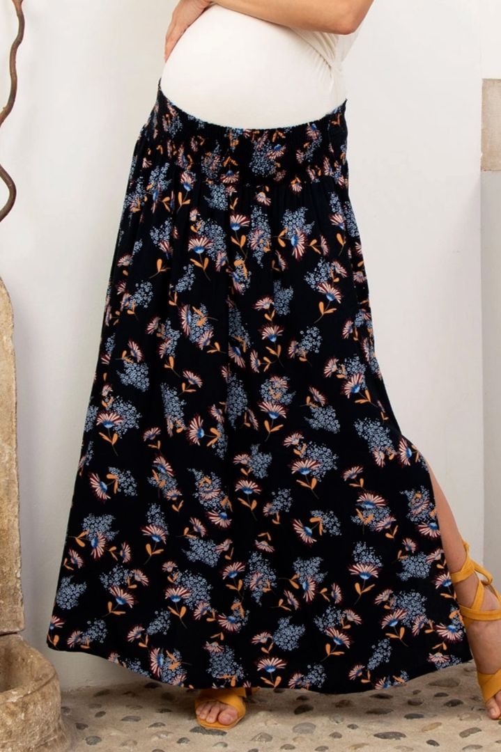 Maxi Umstandsrock mit Blumenprint