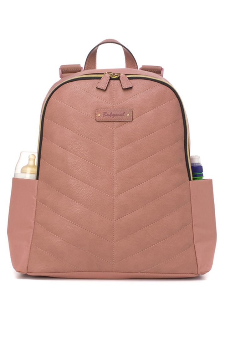 Babymel Wickelrucksack mit Kunstledereinsatz altrosa