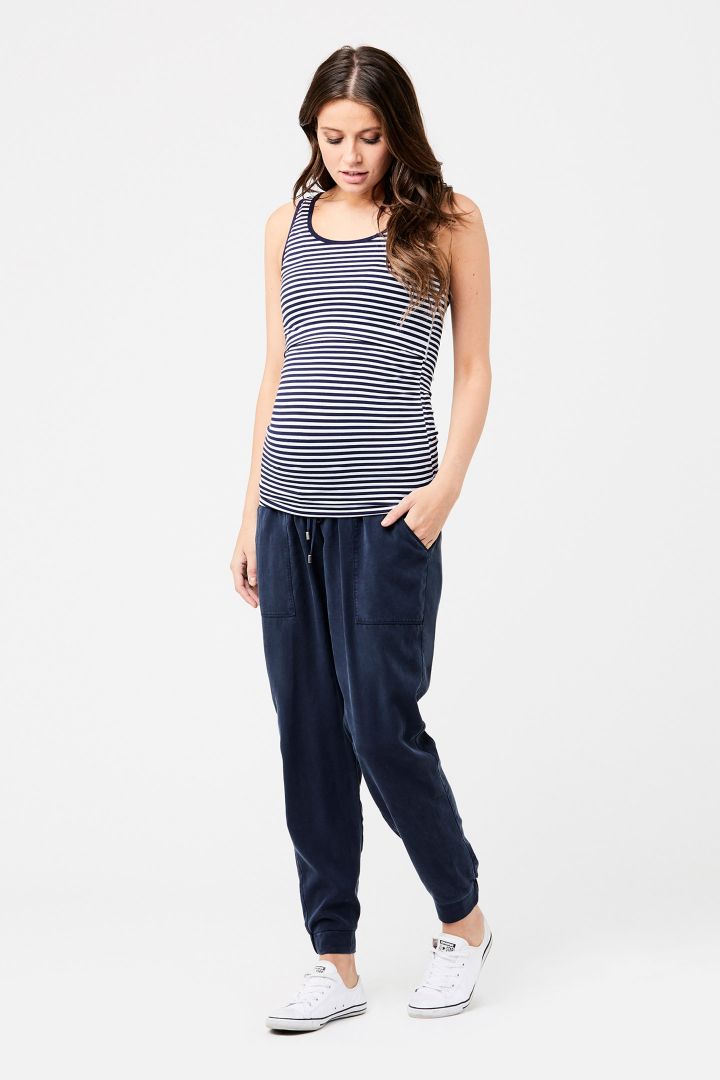 Tencel Maternity Trousers with Smoked Waistband