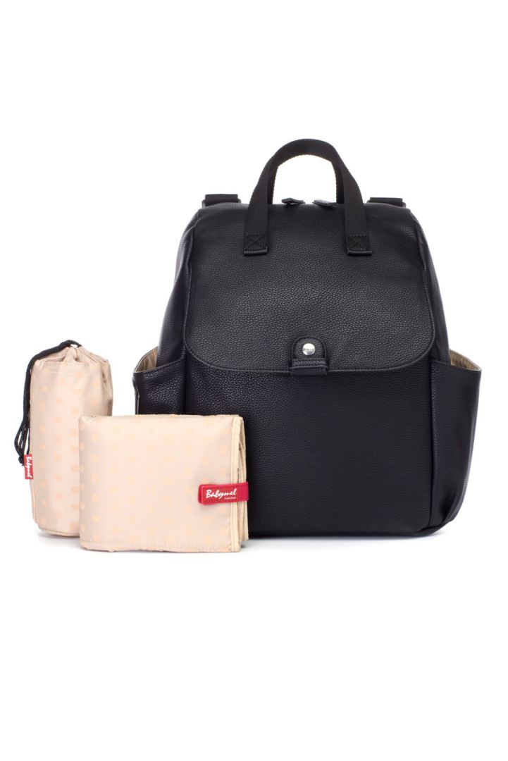 Wickelrucksack aus veganem Kunstleder schwarz