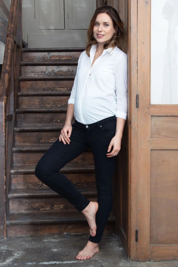 Slim Fit Maternity Jeans with Seamless Band black
