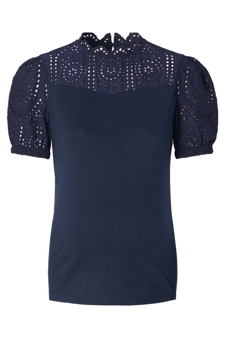 Umstandsshirt mit Häkelspitze