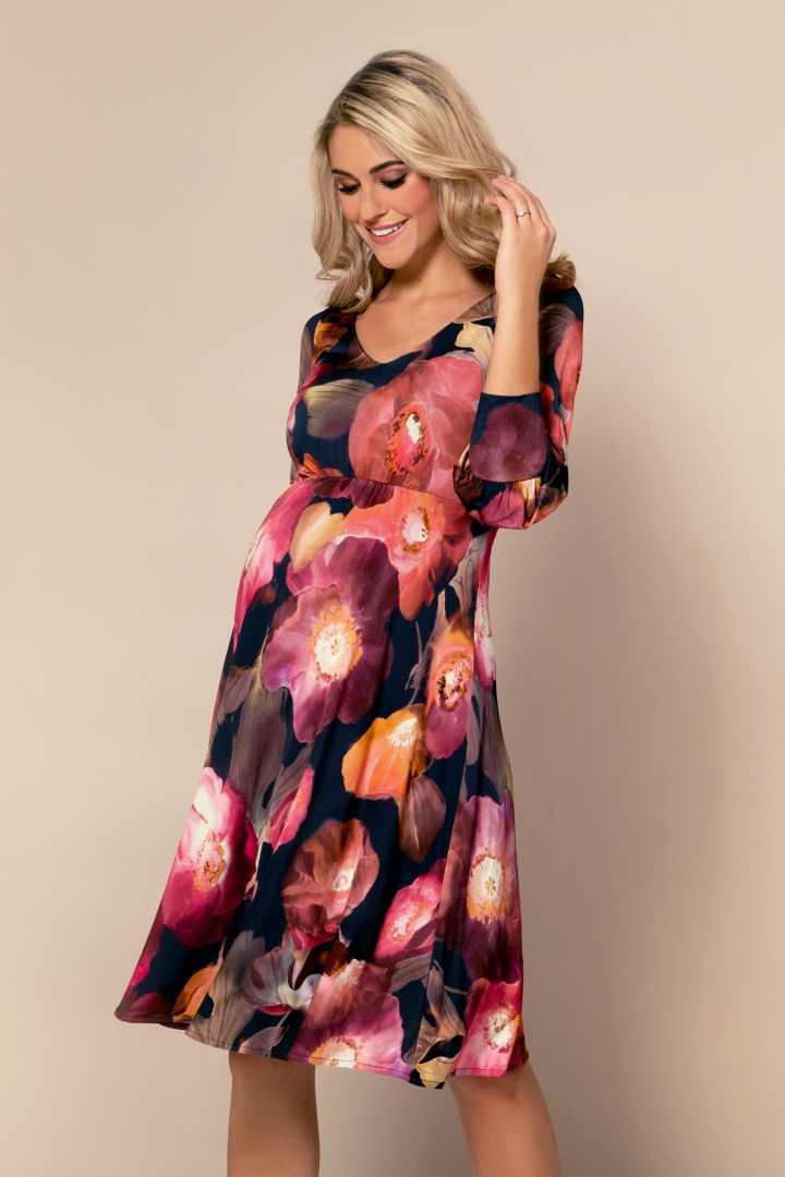 Maternity dress with bishop sleeves