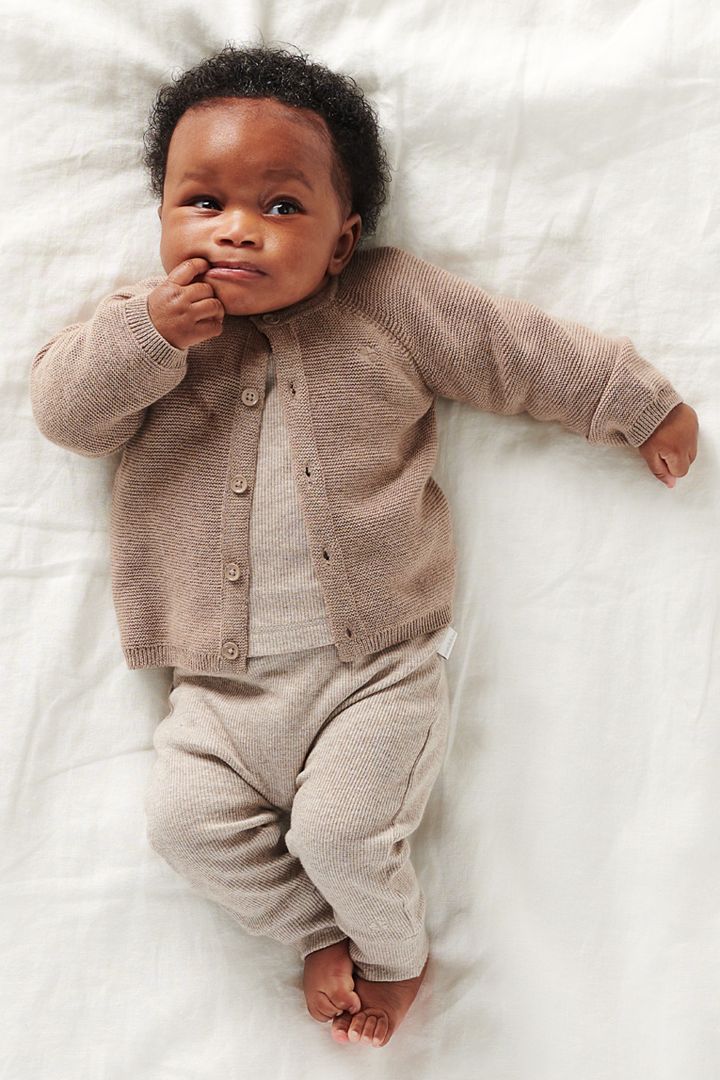 Organic Baby Strickjacke grau