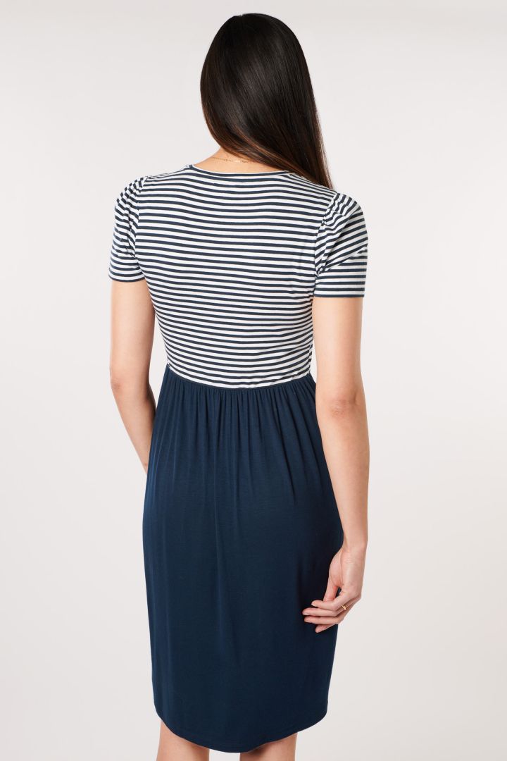 Organic Umstands- und Stillkleid mit Streifentop