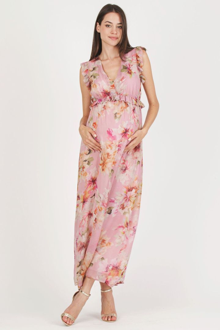 Chiffon Umstandskleid mit Blumenprint