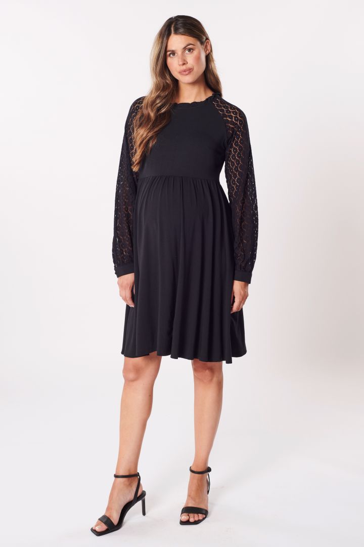 A-Linie Umstandskleid mit Spitzenärmeln