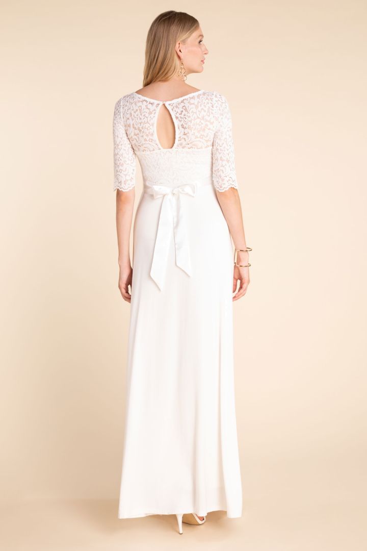 Umstandsbrautkleid mit Rückenausschnitt lang