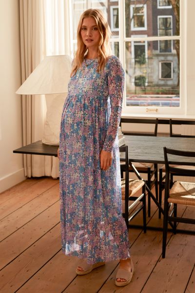 Maxi Umstandskleid mit Blumenprint