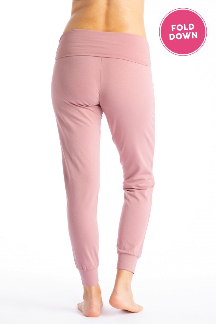 Organic Foldover Maternity Lounge and Pyjama Trousers pink