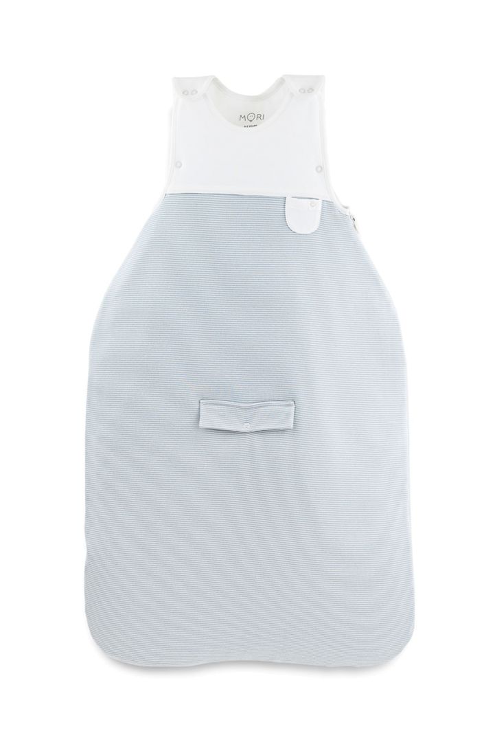 Organic striped sleeping bag light blue