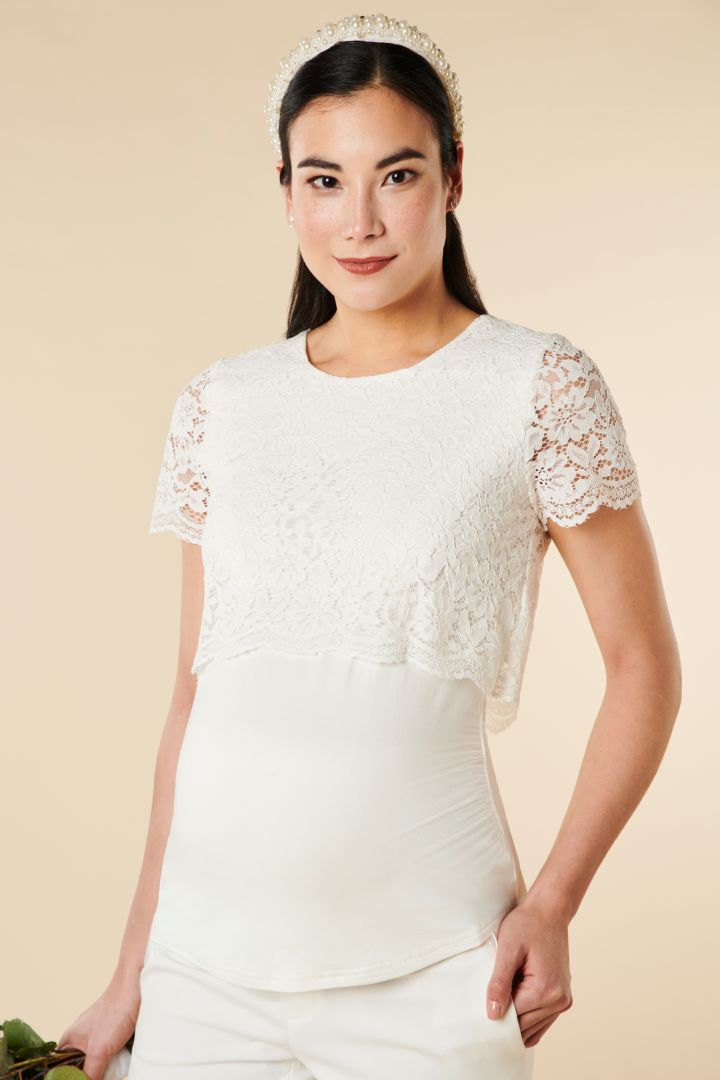 Umstands- und Stillshirt mit Spitze