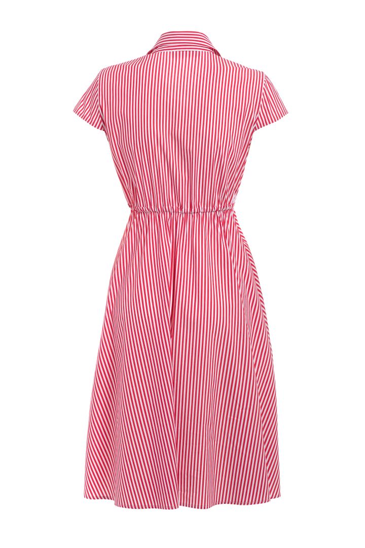 Umstands- und Still-Hemdblusenkleid gestreift rot