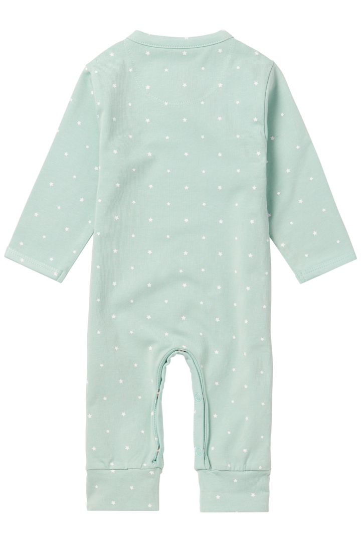 Organic Romper with Stars Print sage