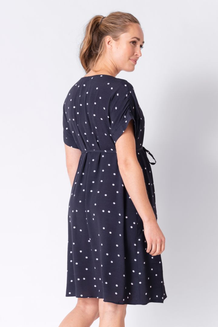 Maternity and Nursing Dress with Button Detail