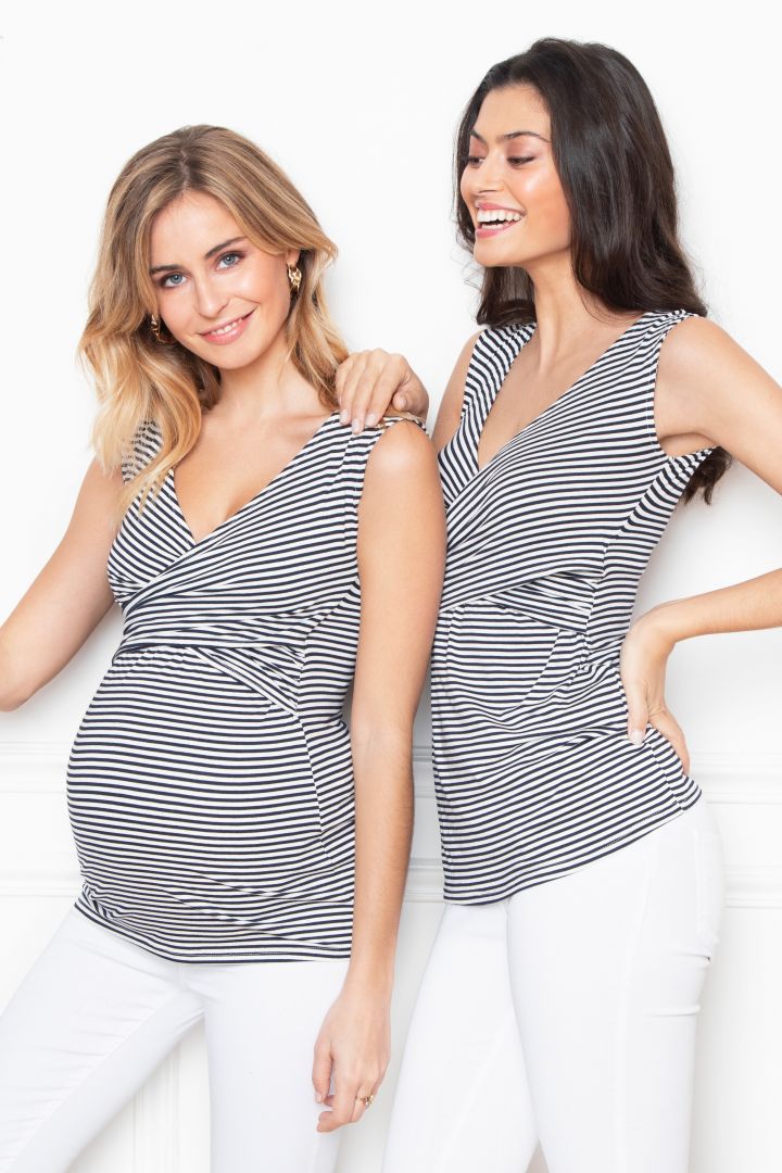 Cross-Over Umstands- und Stilltop Streifen