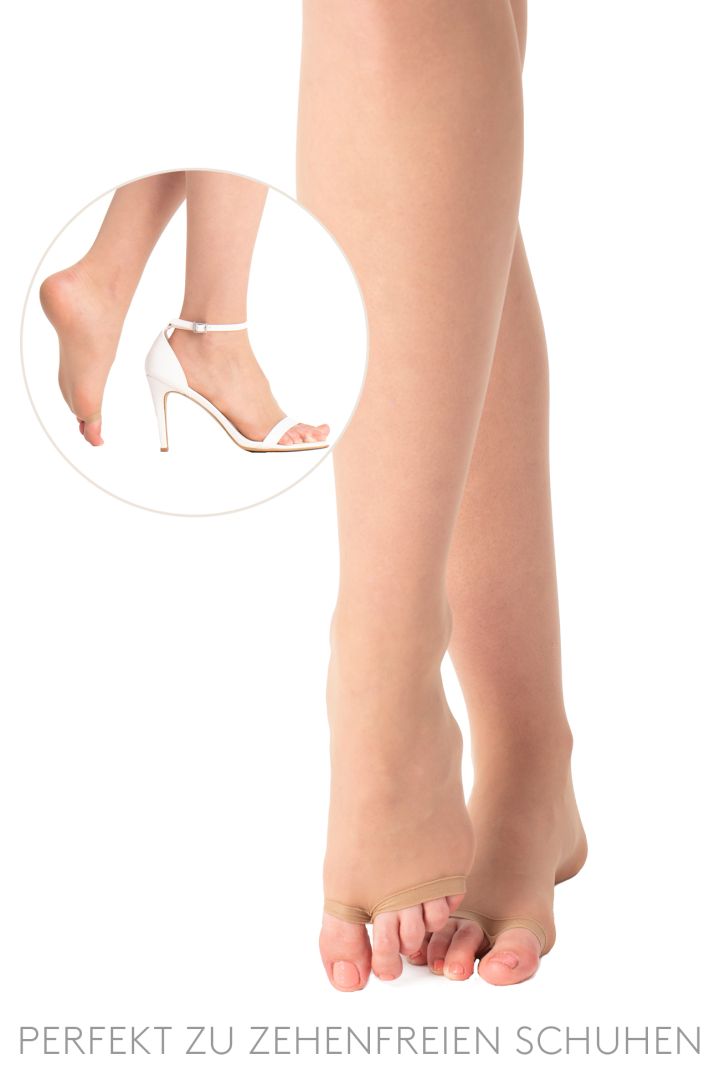 Peeptoe Umstandsstrumpfhose 15 den light almond