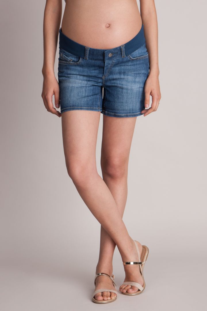Maternity Denim Shorts vintage wash