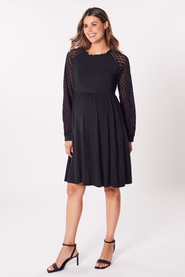 A-Linie Umstandskleid mit Spitzenärmeln