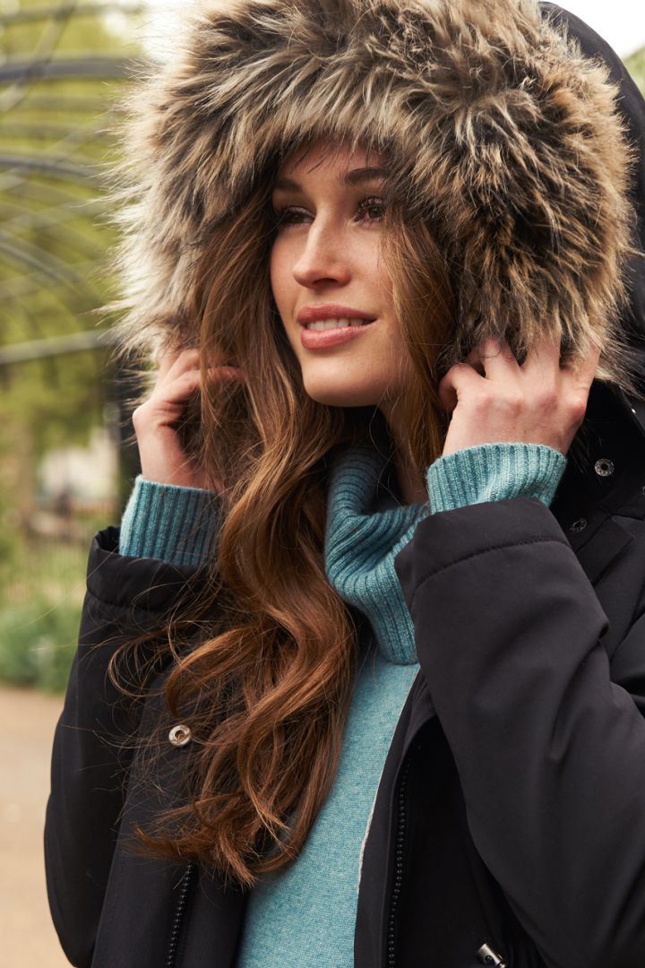 Premium Umstandsparka und Tragejacke schwarz