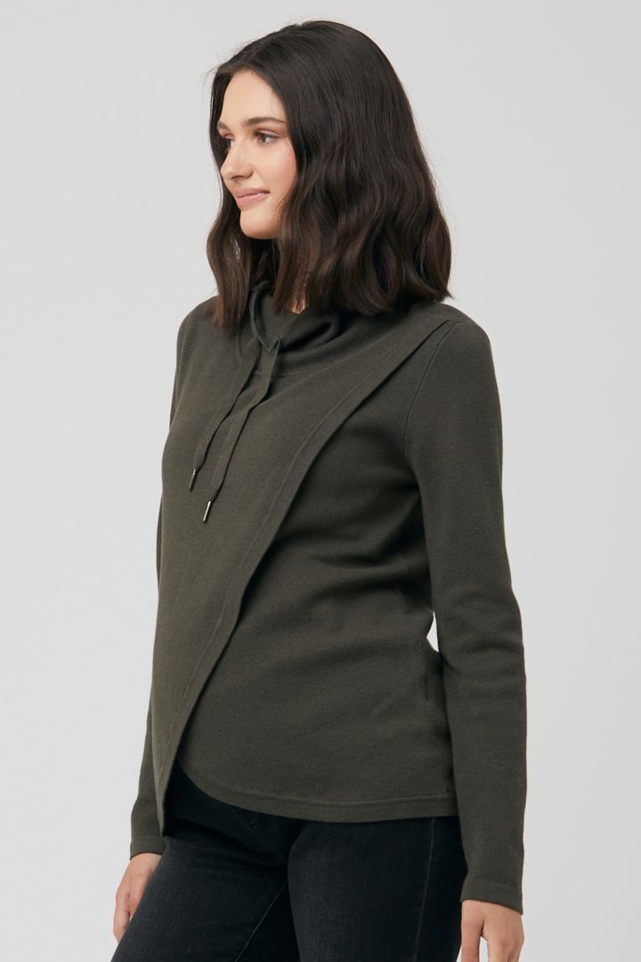 Cross-Over Umstands- und Still-Strickpullover