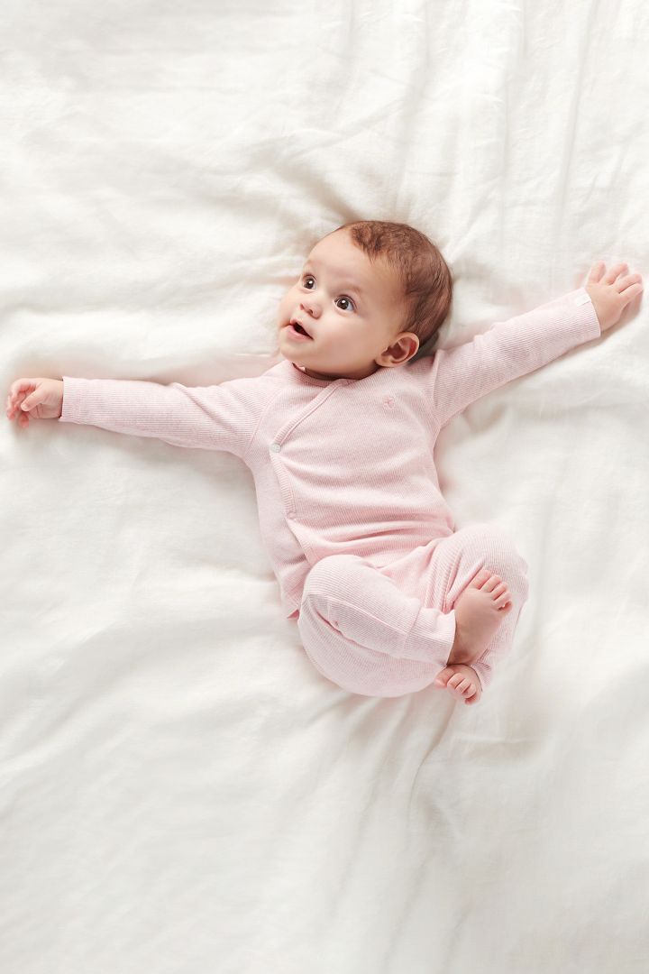 Organic Rippstrick Babyhose rosa