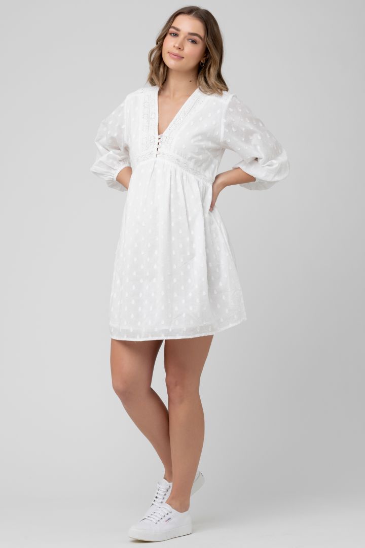 Bohemian Maternity and Nursing Dress with Lace