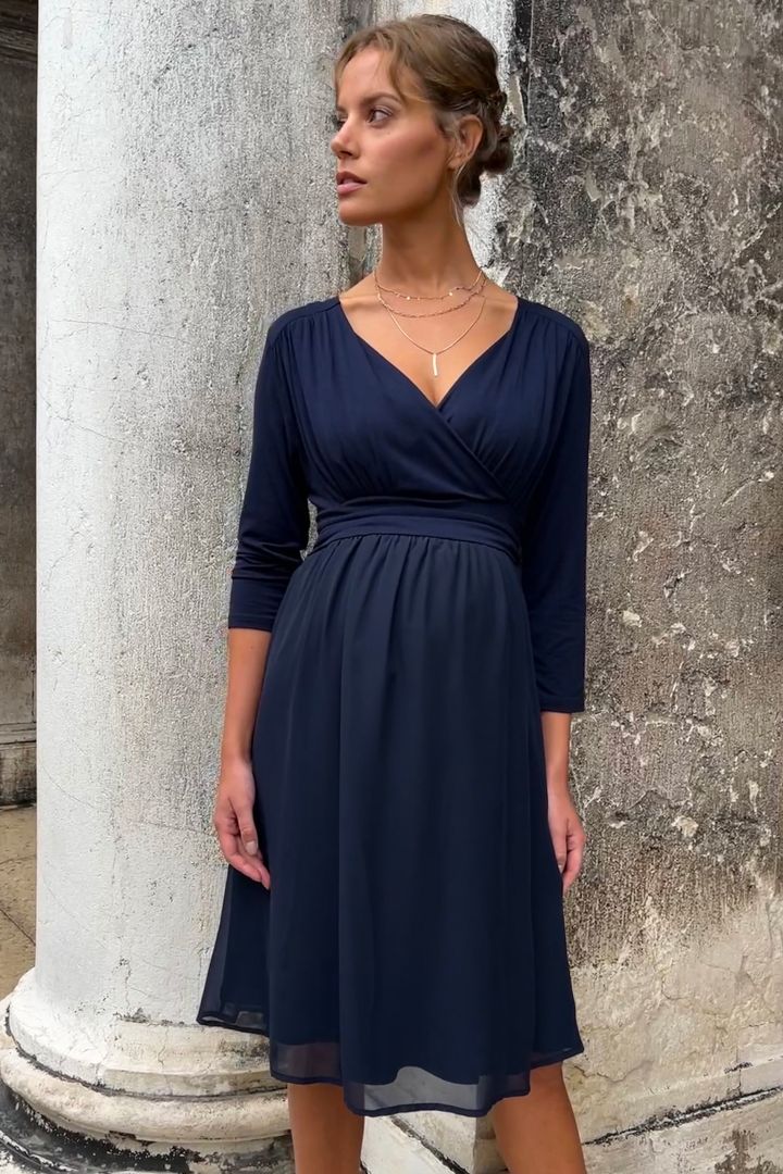 Ecovero Umstands- und Stillkleid mit Chiffon Rock