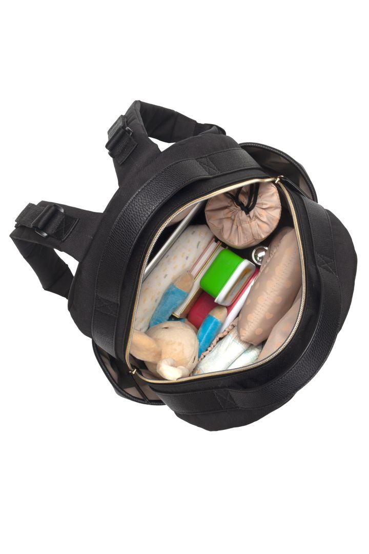 Wickelrucksack aus veganem Kunstleder mit Reißverschluss