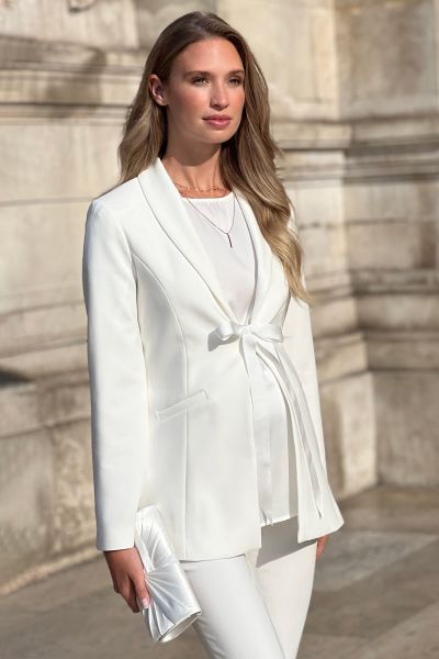 Umstands-Brautblazer mit abnehmbarer Schleife