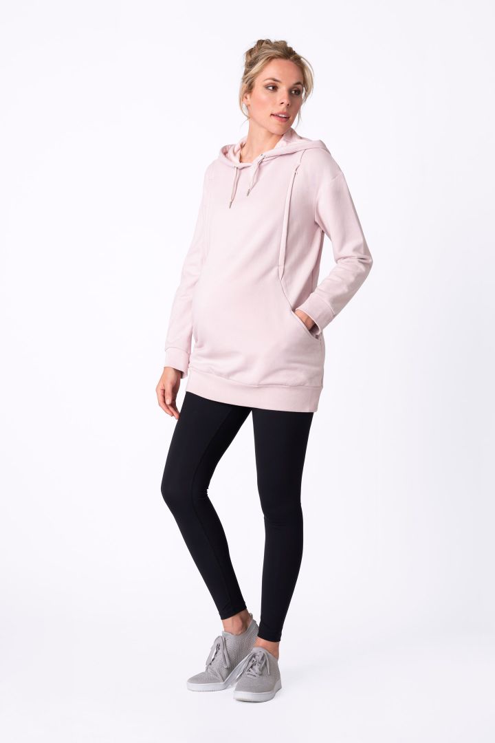 Maternity and nursing hoodie, pink