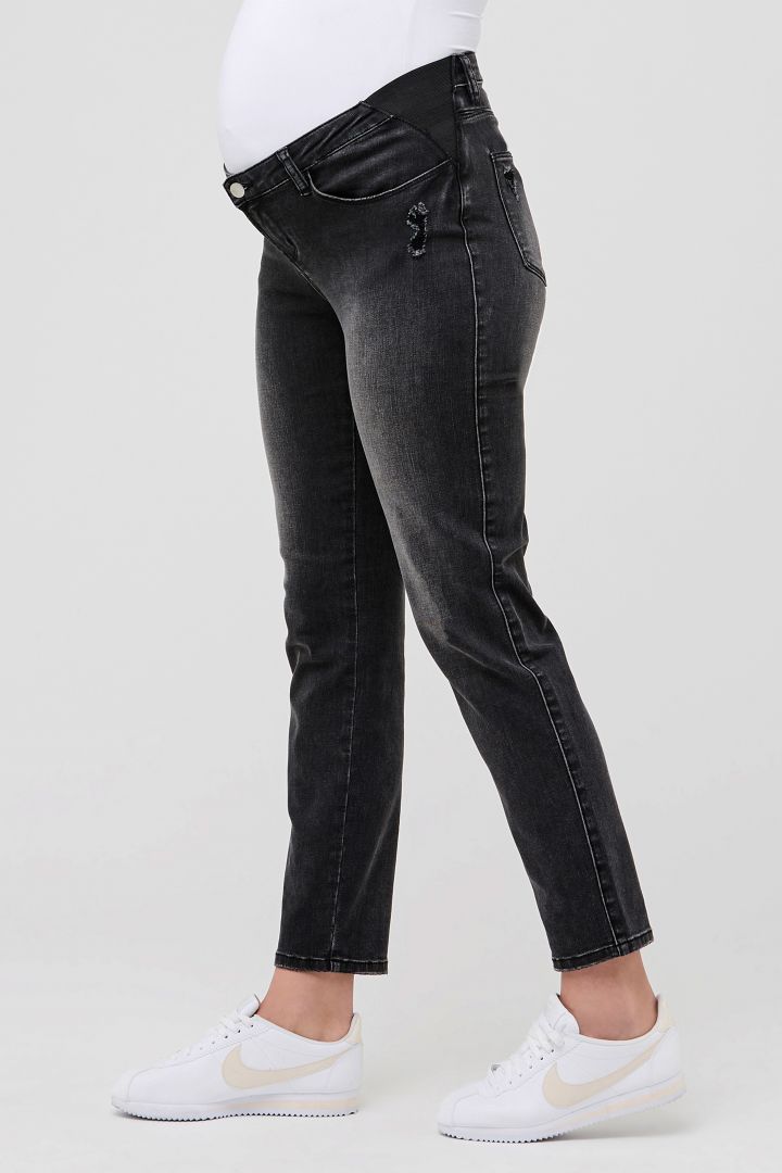 Distressed Umstandsjeans schwarz