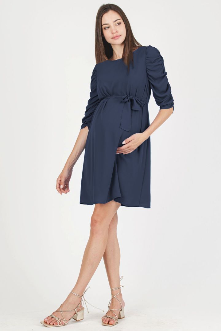 Chiffon Maternity Dress blue