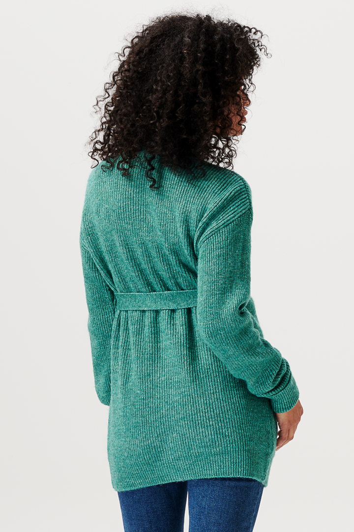 Eco Umstands Cardigan mit Bindegürtel grün