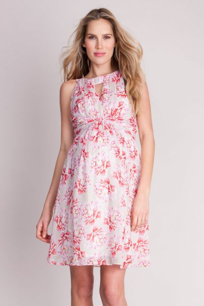 Floral Umstandskleid aus Seide