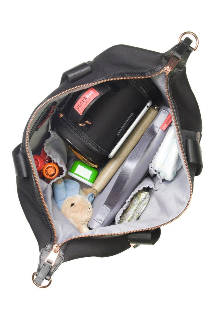 Stevie Luxe Wickeltasche schwarz Storksak
