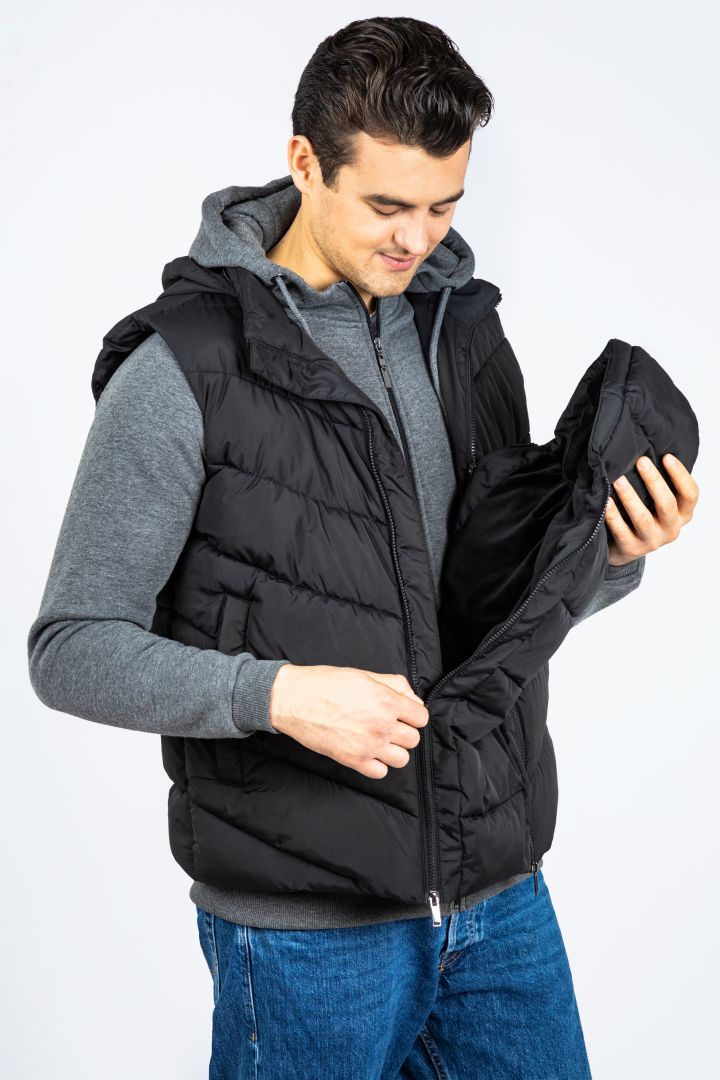 Papa 2-in-1 Eco Weste mit Babytrage-Einsatz schwarz