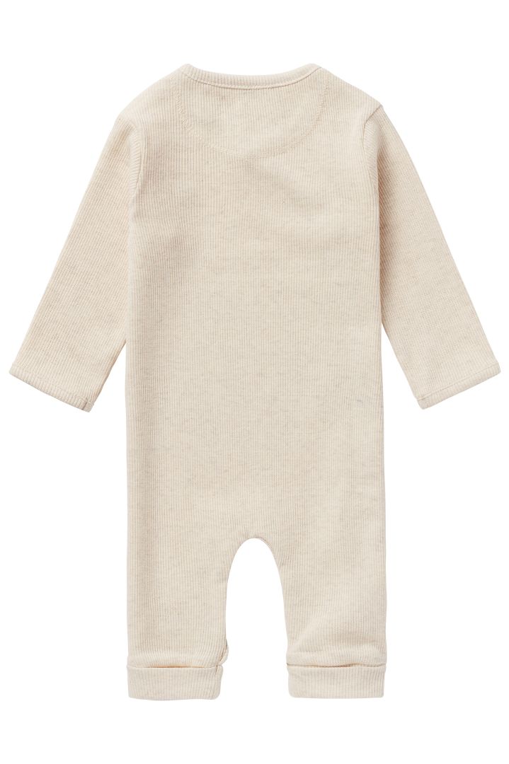 Rib Knit Romper beige