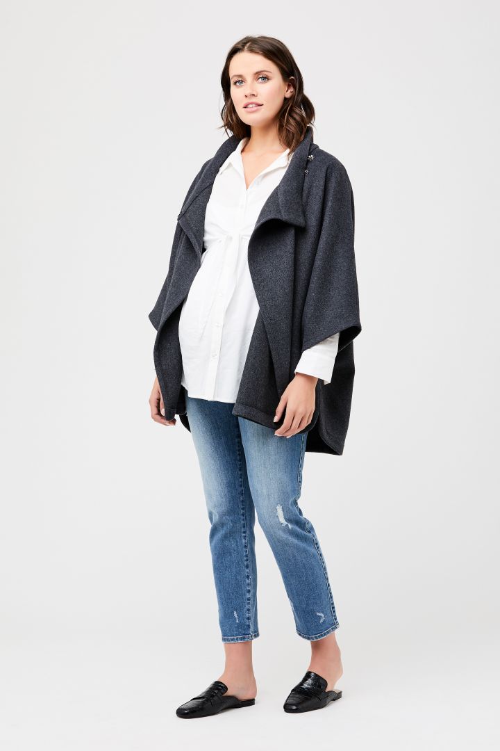 Maternity and Nursing Blouse with Twisted Detail white