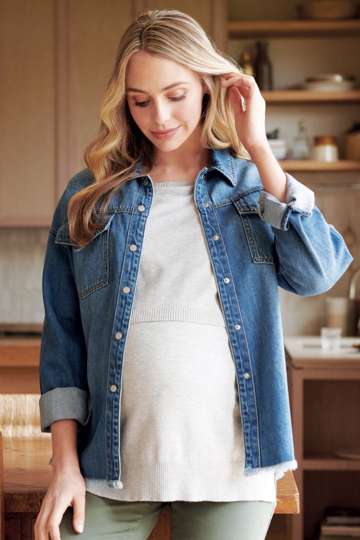 Fine Knit Maternity and Nursing Sweater