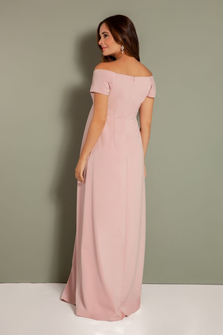 Umstandsrobe mit U-Boot Ausschnitt Mellow Rose