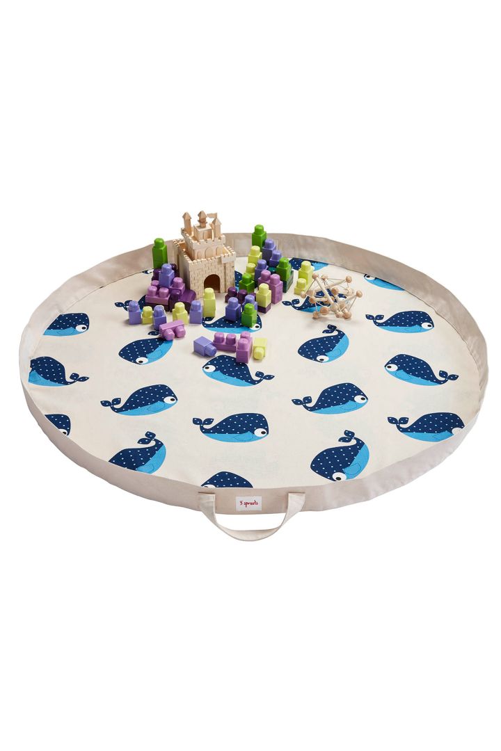 2 in 1 play mat and bag whale