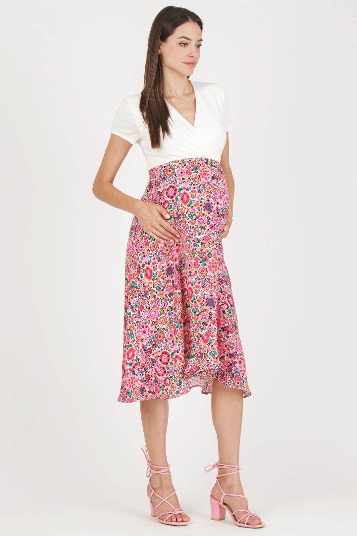 Midi Maternity and Nursing Dress print