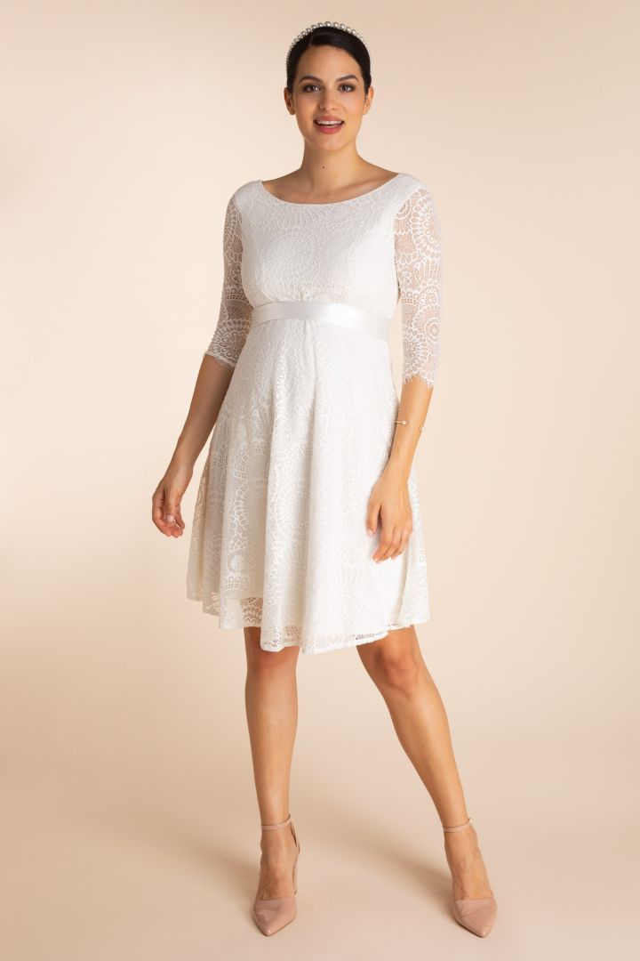 Plus Size A-Linie Umstandsbrautkleid mit Rückenausschnitt